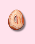 Pink Carnelian Egg With Druzy Cave - Made in Mother Nature