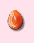 Pink Carnelian Egg With Druzy Cave - Made in Mother Nature