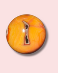 Caramel Carnelian x Orca Agate Sphere With Druzy Cave