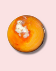 Caramel Carnelian x Orca Agate Sphere With Druzy Cave