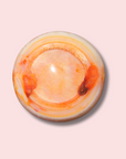 Elegant Carnelian Sphere With Sparkly Quartz