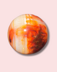 Elegant Carnelian Sphere With Sparkly Quartz