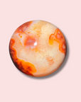 Elegant Carnelian Sphere With Sparkly Quartz