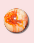 Elegant Carnelian Sphere With Sparkly Quartz