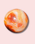 Elegant Carnelian Sphere With Sparkly Quartz