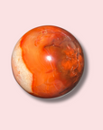 Pretty Carnelian Sphere With Baby Pink Patch