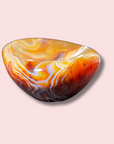 Funky Yellow Carnelian Bowl With Druzy & Crazy Banding