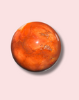 Stunning Banded Carnelian Sphere With Sparkly Druzy Cave