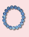 Deep Blue Gem Grade Aquamarine Bracelet (10 mm) - Made in Mother Nature