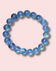 Deep Blue Gem Grade Aquamarine Bracelet (10 mm) - Made in Mother Nature