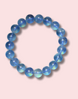 Deep Blue Gem Grade Aquamarine Bracelet (10 mm) - Made in Mother Nature
