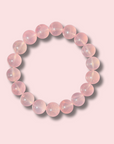 Beautiful Gemmy Pink Star Rose Quartz Bracelet (12 mm) - Made in Mother Nature