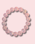 Beautiful Gemmy Pink Star Rose Quartz Bracelet (12 mm) - Made in Mother Nature