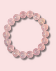 Beautiful Gemmy Pink Star Rose Quartz Bracelet (12 mm) - Made in Mother Nature