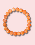 Shimmery Gem Grade Peach Moonstone Bracelet (9 mm) - Made in Mother Nature