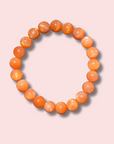 Shimmery Gem Grade Peach Moonstone Bracelet (9 mm) - Made in Mother Nature