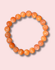 Shimmery Gem Grade Peach Moonstone Bracelet (9 mm) - Made in Mother Nature