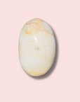 Milky Blue & Yellow Sea Jasper Palm Stone - Made in Mother Nature
