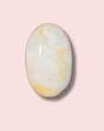 Milky Blue & Yellow Sea Jasper Palm Stone - Made in Mother Nature