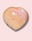 Pretty Pastel Pink & Yellow Sea Jasper Heart - Made in Mother Nature