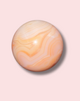 Pastel Pink Banded Carnelian Sphere - Made in Mother Nature