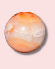 Stunning Peachy Quartz Filled Carnelian Sphere - Made in Mother Nature