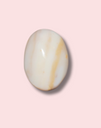 Pastel Sea Jasper Palm Stone With Yellow Stripes - Made in Mother Nature