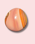 Pastel Pink Polychrome Jasper Palm Stone