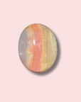 Unique Rainbow Sea Jasper Palm Stone With Quartz