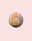 Unique Rainbow Sea Jasper Palm Stone With Quartz