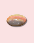 Unique Rainbow Sea Jasper Palm Stone With Quartz