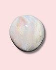 Periwinkle Blue Sea Jasper Palm Stone With Hints of Pink