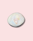 Periwinkle Blue Sea Jasper Palm Stone With Hints of Pink