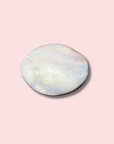 Periwinkle Blue Sea Jasper Palm Stone With Hints of Pink
