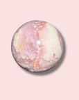Pretty Pink & Purple Amethyst x Flower Agate Sphere With Quartz - Made in Mother Nature