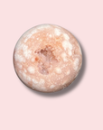 Stunning Pink Amethyst x Flower Agate Sphere With Druzy Cave - Made in Mother Nature