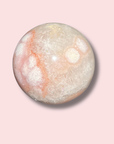 Quartz-Filled Pink Amethyst x Flower Agate Sphere - Made in Mother Nature