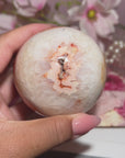 Quartzy Carnelian Sphere With Pink Center