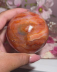 Gorgeous Pinkish Orange Carnelian Sphere