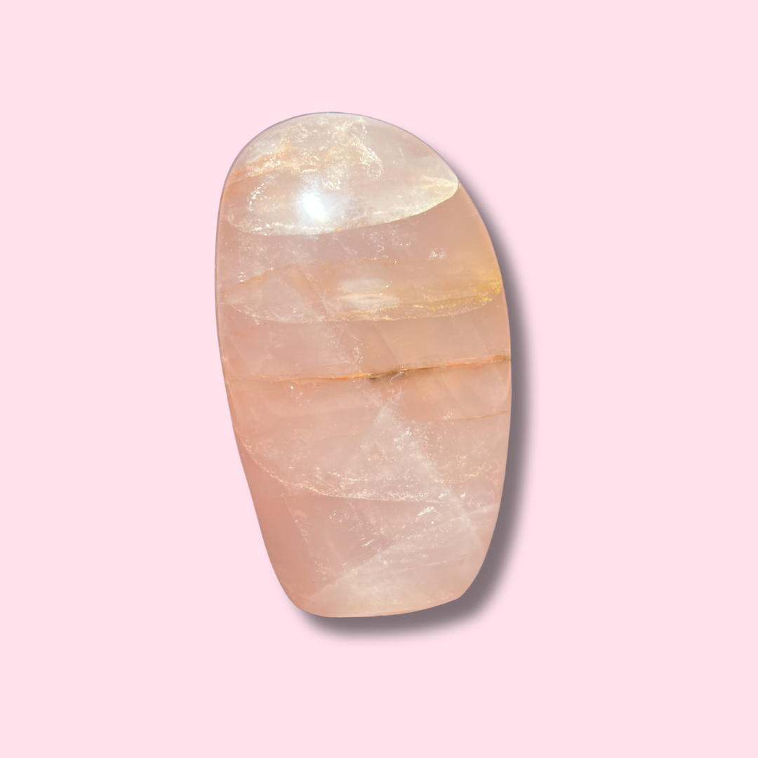 Star Rose Quartz Freeform With Hematoid Layers - Made in Mother Nature