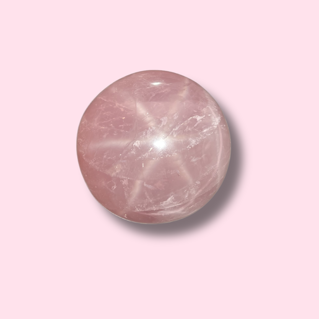 Lavender Star Rose Quartz Sphere - Made in Mother Nature
