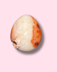 Quartzy Carnelian Egg With Druzy Cave - Made in Mother Nature