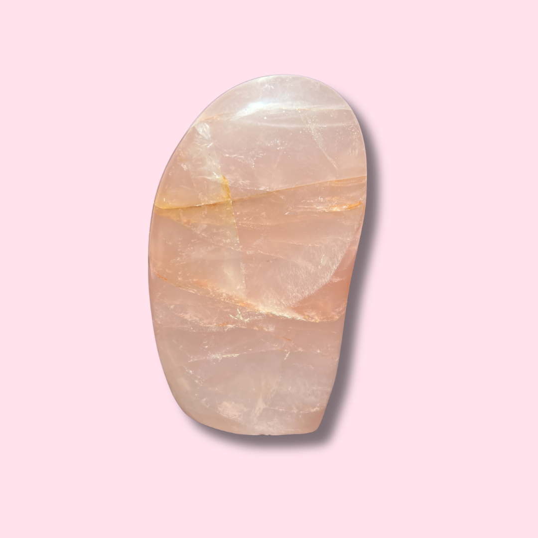 Star Rose Quartz Freeform With Hematoid Layers - Made in Mother Nature