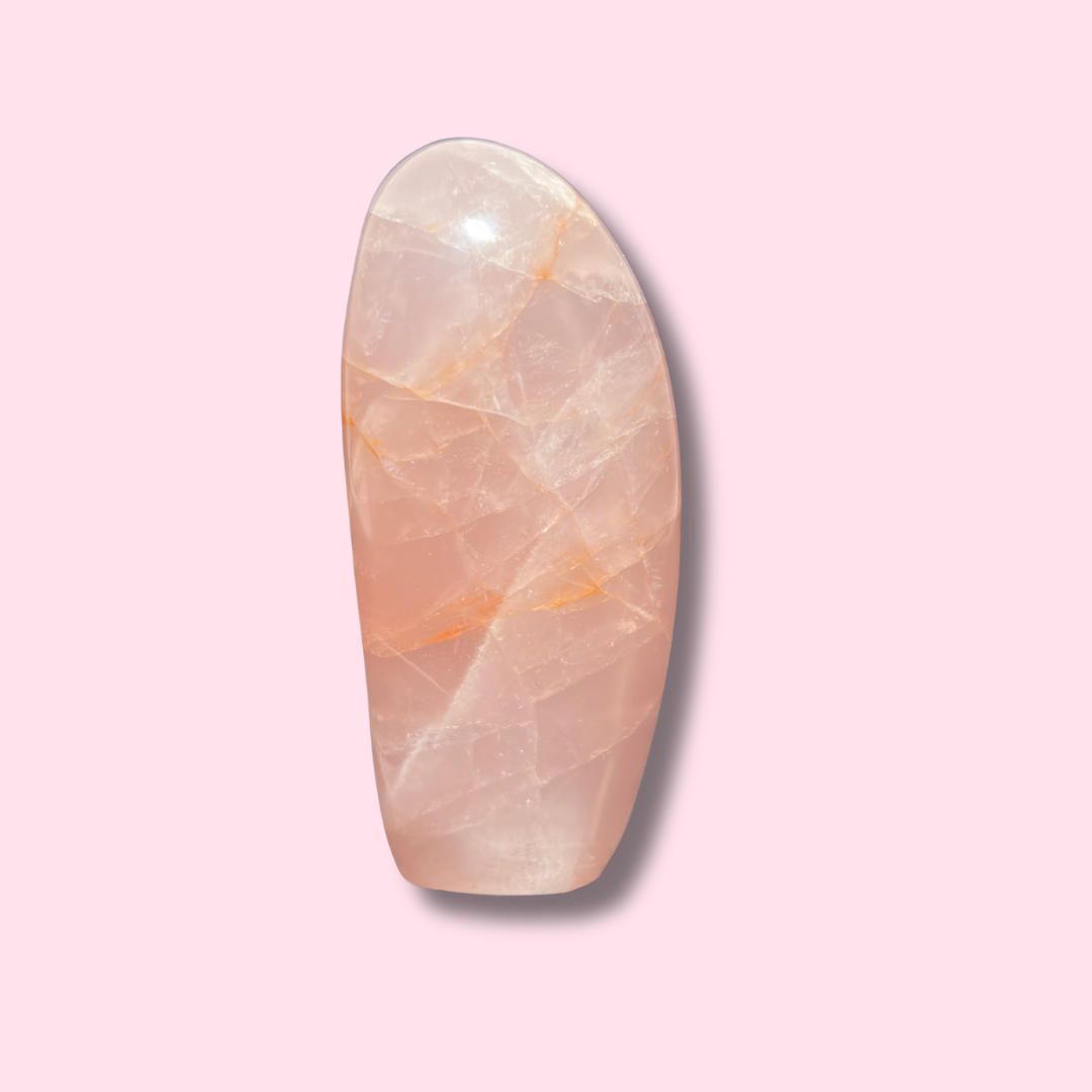 Star Rose Quartz Freeform With Hematoid Layers - Made in Mother Nature
