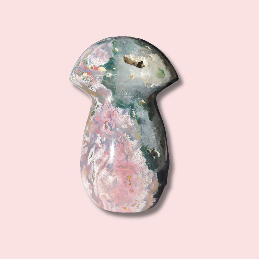 Unique Translucent Sea Jasper Mushroom - Made in Mother Nature