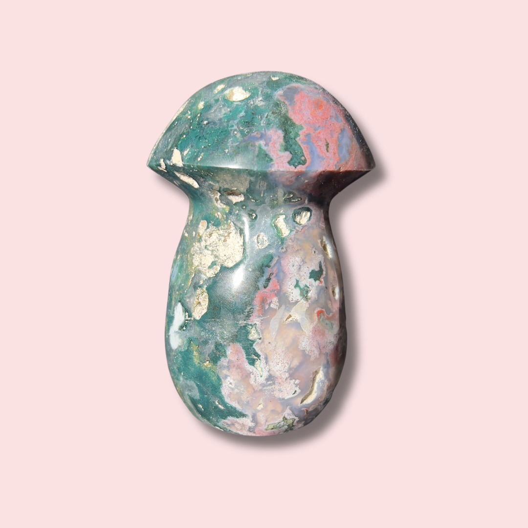 Unique Translucent Sea Jasper Mushroom - Made in Mother Nature