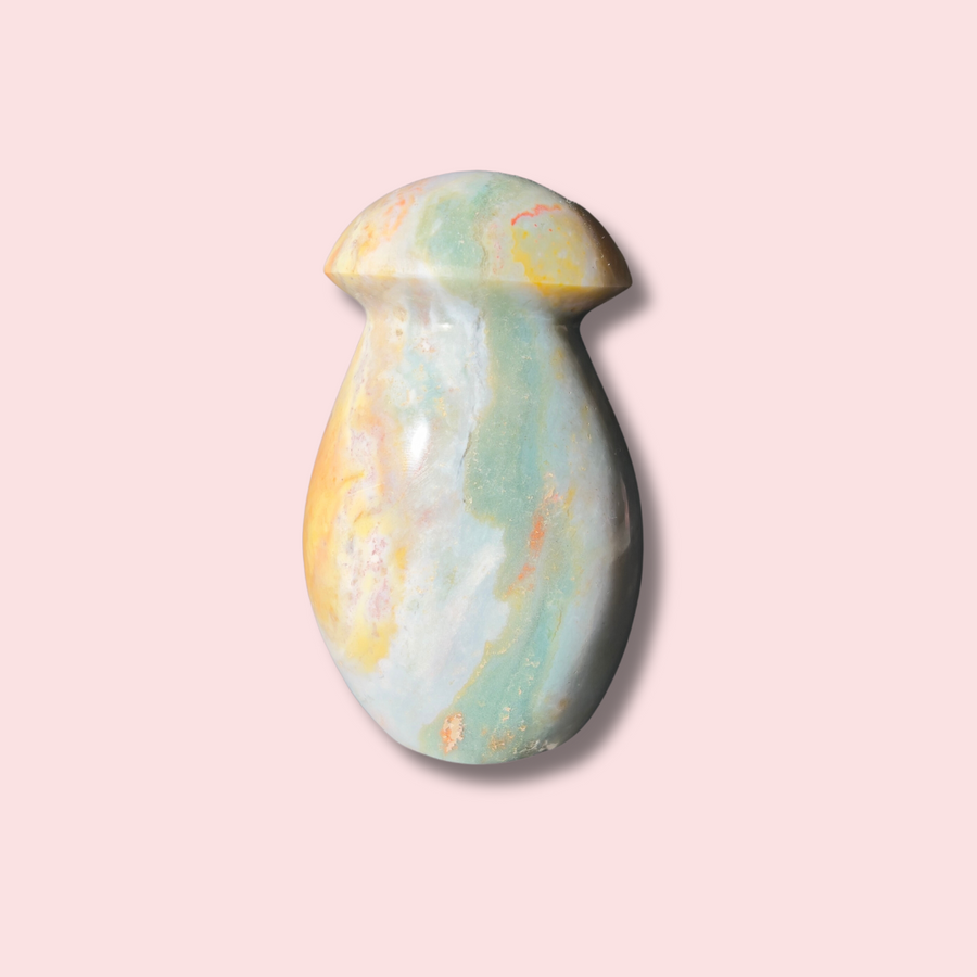 Beautiful Pastel Sea Jasper Mushroom - Made in Mother Nature