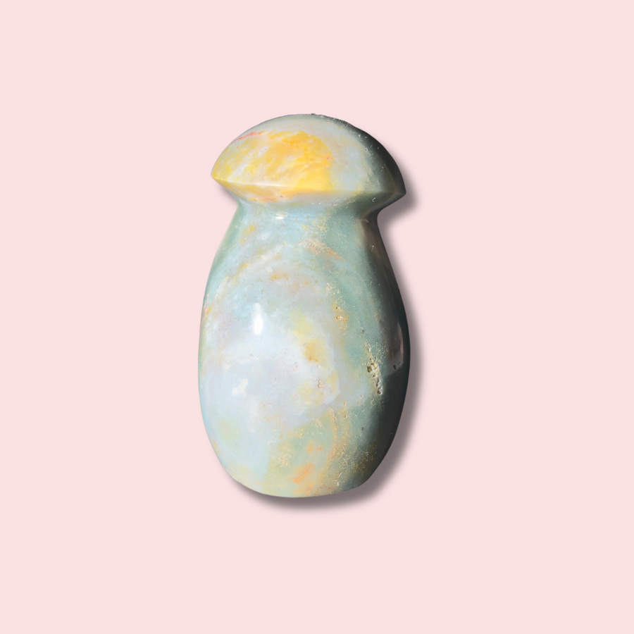 Beautiful Pastel Sea Jasper Mushroom - Made in Mother Nature