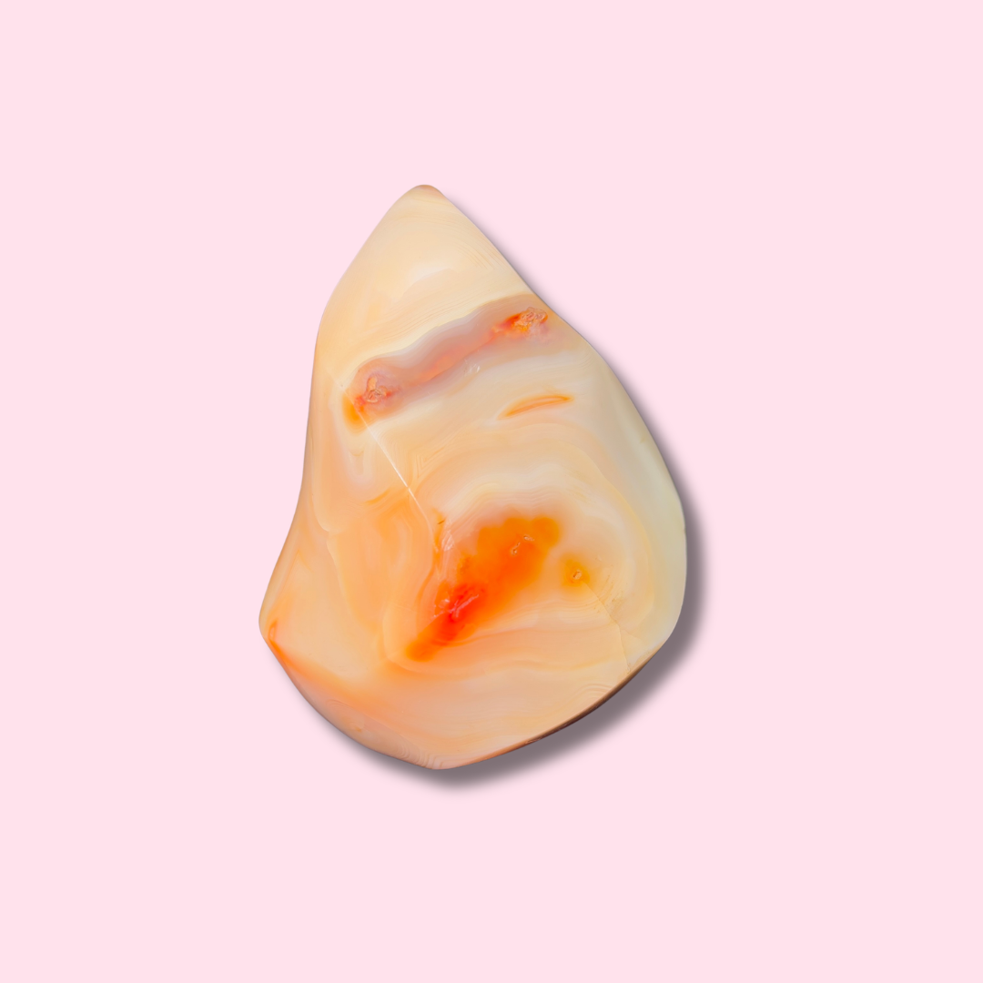 Pretty Pastel Banded Carnelian Flame - Made in Mother Nature