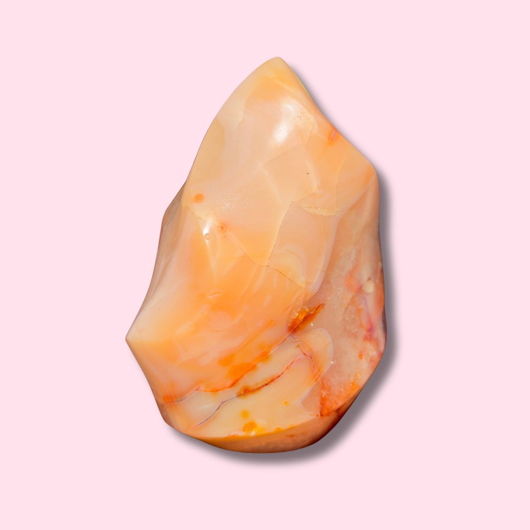 Peachy Quartz-Filled Carnelian Flame - Made in Mother Nature